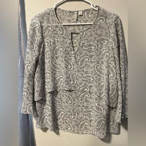 Cato Black and White Floral Lace Top